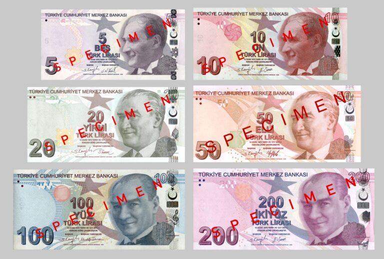 Türk lirası banknotlarından oluşan güncel seri